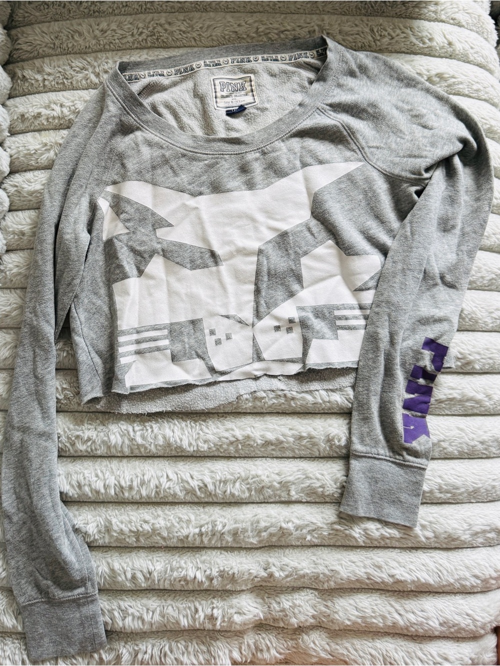 Victoria's Secret PINK Gray Collegiate Logo Sweatshirt
